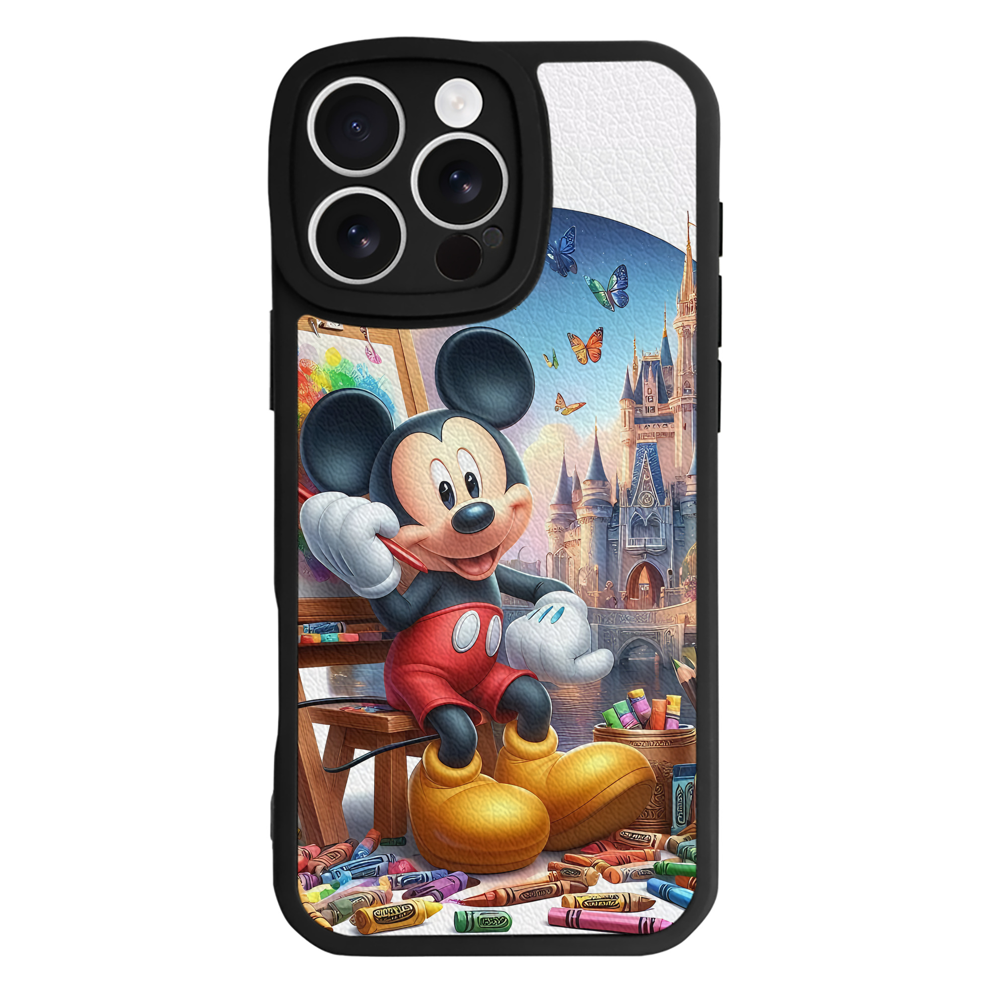 ミッキーマウス Mickey Mouse 【iPhone 16シリーズ対応】シリコンスマホケース（レザー調） 材質：シリコン